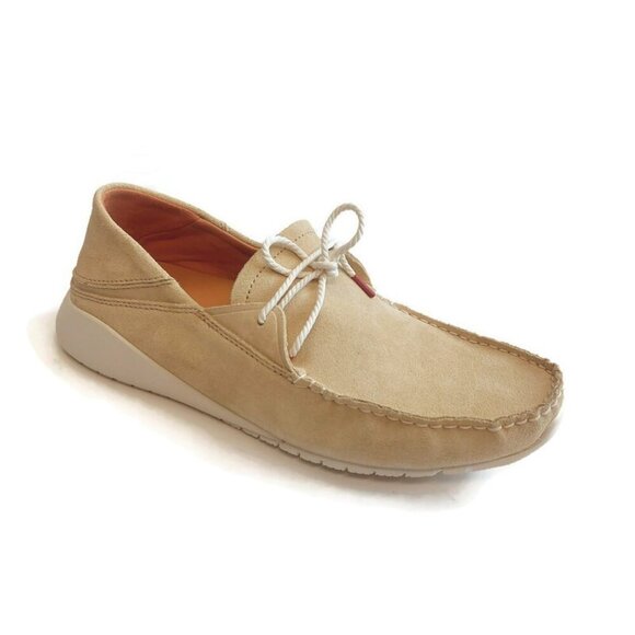 OluKai Other - Olukai KA'A DRIVER Mens Sz 10.5 Italian Suede Leather Casual Loafers Golden Sand